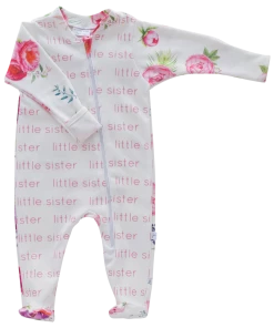 Jennifer Anne Style Little Sister Peony Zip Footie