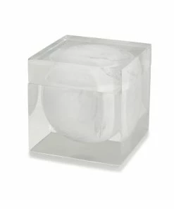 Kassatex Host/Hostess White & Acrylic Cotton Jar