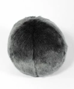 Evelyn Prelonge Anthacite Grey FAUX FUR Snowball Pillow