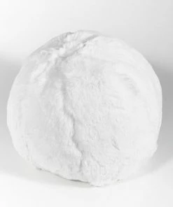 Evelyn Prelonge White FAUX FUR Snowball Pillow