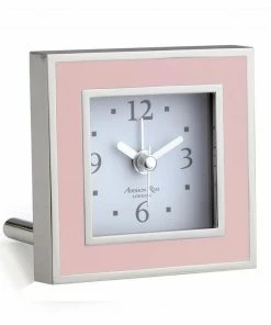 Addison Ross Alarm Clock Pink Enamel (Square)