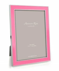 Addison Ross Gifts By Occasion Frame Bright Pink Enamel And Silver - Available In 2 Sizes