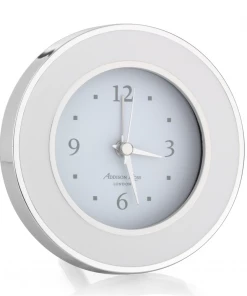 Addison Ross Alarm Clock White And Silver (Round) Gifts By Occasion