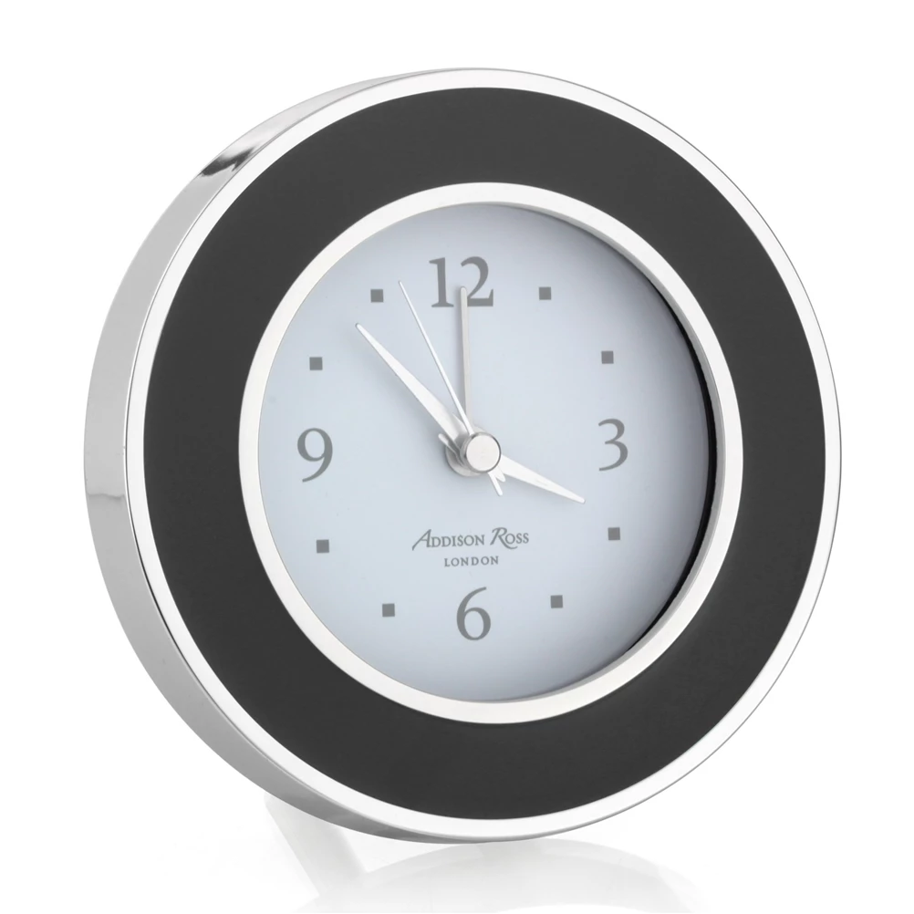 Addison Ross Alarm Clock Black And Silver (Round) Gifts By Occasion Addison Ross Alarm Clock Black And Silver (Round) Gifts By Occasion