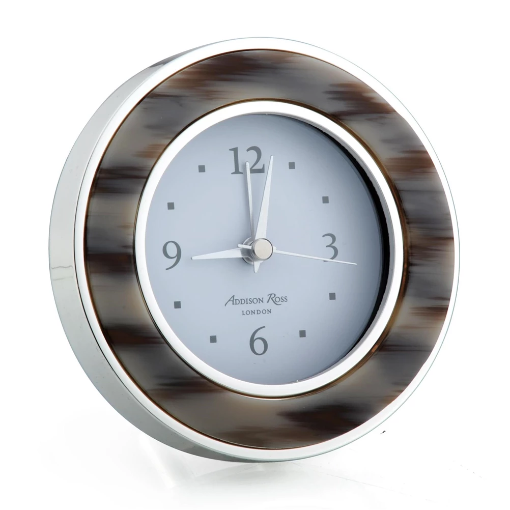 Addison Ross Alarm Clock Faux Horn And Silver (Round) Gifts By Occasion Addison Ross Alarm Clock Faux Horn And Silver (Round) Gifts By Occasion