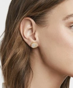 Julie Vos Fleur-de-Lis Pavé Stud