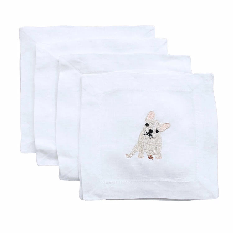 Lettermade Gifts By Occasion French Bulldog Linen Cocktail Napkins Lettermade Gifts By Occasion French Bulldog Linen Cocktail Napkins