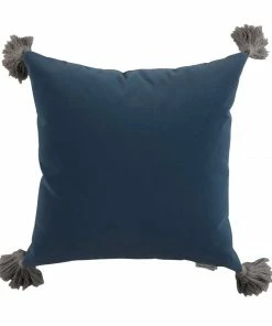 GABBY HOME CHAMBRAY VELVET WITH PEWTER TASSEL PILLOW