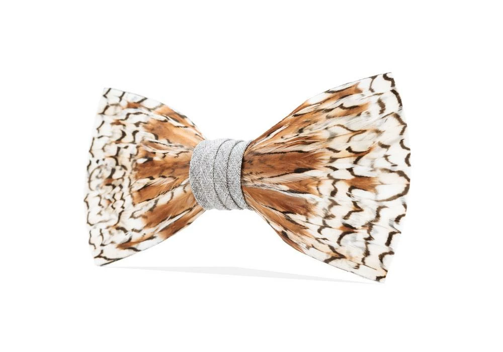 Brackish FEATHER BOW TIE - GREY BOBWHITE Gifts By Occasion Brackish FEATHER BOW TIE - GREY BOBWHITE Gifts By Occasion