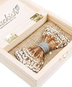Brackish FEATHER BOW TIE - GREY BOBWHITE Gifts By Occasion 4 Brackish FEATHER BOW TIE - GREY BOBWHITE Gifts By Occasion