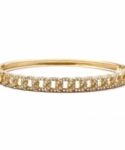 Vintage La Rose 14k Gold Curb Chain Bangle