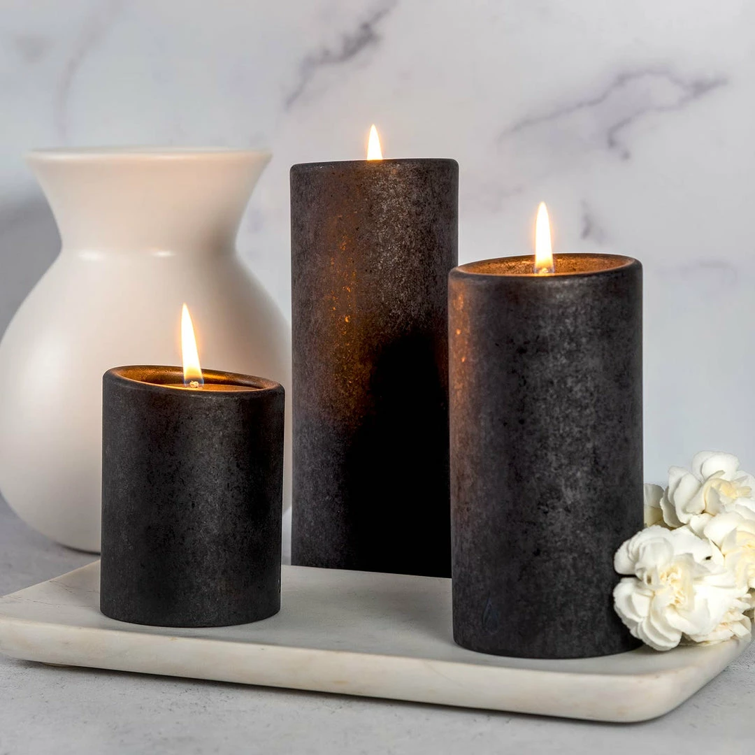 Lucid Candles BLACK PILLAR CANDLE Lucid Candles BLACK PILLAR CANDLE