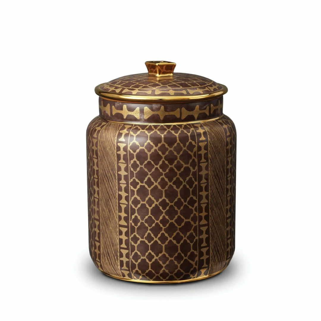 Fortuny Ashanti Canister By L'Objet (Available In 3 Sizes) Fortuny Ashanti Canister By L'Objet (Available In 3 Sizes)