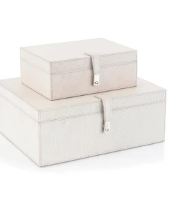 John Richard BOXES LEATHER HIDE CREAM Gifts By Occasion