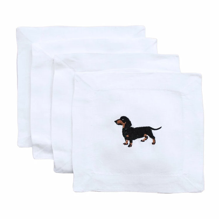 Lettermade Dachshund Linen Cocktail Napkins Lettermade Dachshund Linen Cocktail Napkins