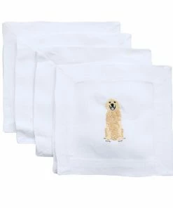 Lettermade Gifts By Occasion Golden Retriever Linen Cocktail Napkins