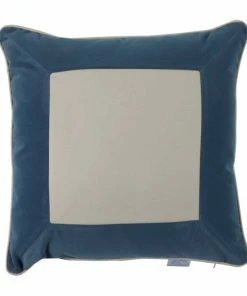 GABBY HOME LUX LEATHER CHAMBRAY PILLOW