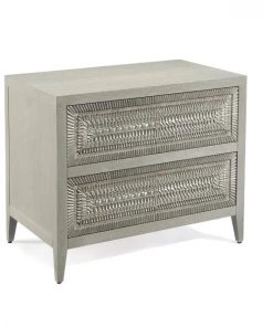 John Richard NIGHTSTAND WHITE SILVER PATTERN