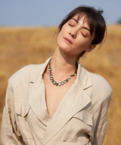 Mabel Chong Pyrite Slice Necklace