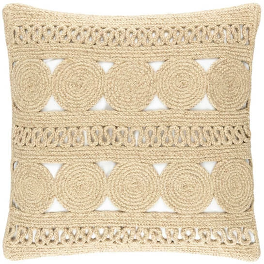 Annie Selke Company ROUND TURN NATURAL INDOOR/OUTDOOR DECORATIVE PILLOW
