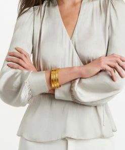 Julie Vos Savoy Bangle Gold White CZ