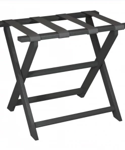 Gate House Furniture Luggage Rack- Dark Grey Frame With Grey Hide Brindle Straps Gifts By Occasion