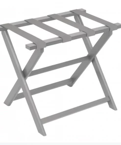 Gate House Furniture Luggage Rack-Light Grey Frame With Grey Brindle Straps Gifts By Occasion