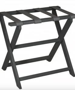 Gate House Furniture Luggage Rack- Black Frame With Black Toile Straps Gifts By Occasion
