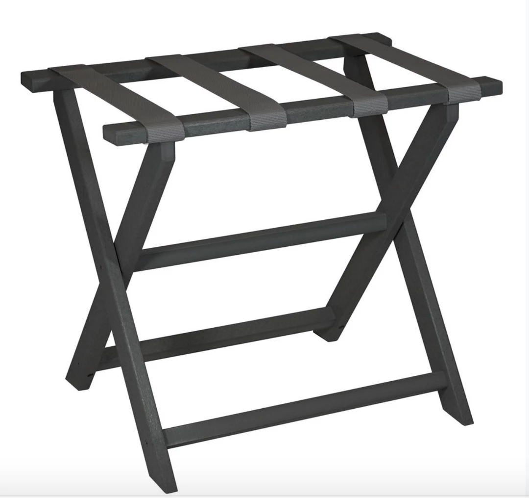 Gate House Furniture Luggage Rack- Black Frame With Black Toile Straps Gifts By Occasion Gate House Furniture Luggage Rack- Black Frame With Black Toile Straps Gifts By Occasion