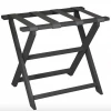 Gate House Furniture Luggage Rack- Black Frame With Grey Hide Brindle Straps Gifts By Occasion