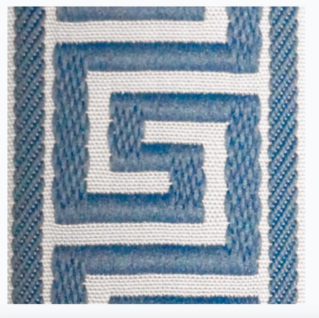 Gate House Furniture Luggage Rack-White Frame With White & Sky Blue Greek Key Straps Gifts By Occasion Gate House Furniture Luggage Rack-White Frame With White & Sky Blue Greek Key Straps Gifts By Occasion