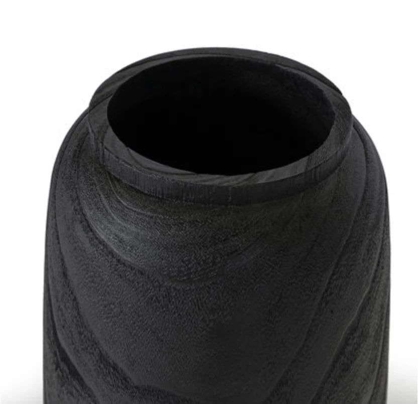 Palecek Gifts By Occasion Black Charcoal Wood Vase - Available In 2 Sizes Palecek Gifts By Occasion Black Charcoal Wood Vase - Available In 2 Sizes
