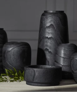 Palecek Gifts By Occasion Black Charcoal Wood Vase - Available In 2 Sizes 3 Palecek Gifts By Occasion Black Charcoal Wood Vase - Available In 2 Sizes