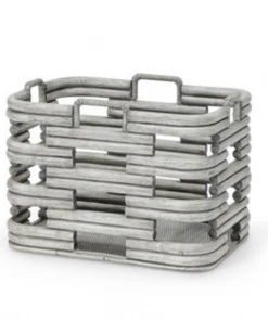 Palecek Gifts By Occasion Grey Rattan Woven Basket - Available In 2 Sizes