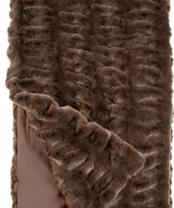 Fabulous Furs Taupe Faux Mink Throw