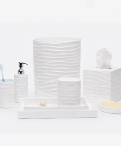 Pigeon & Poodle Bath Collection Lacquered Wave (White)