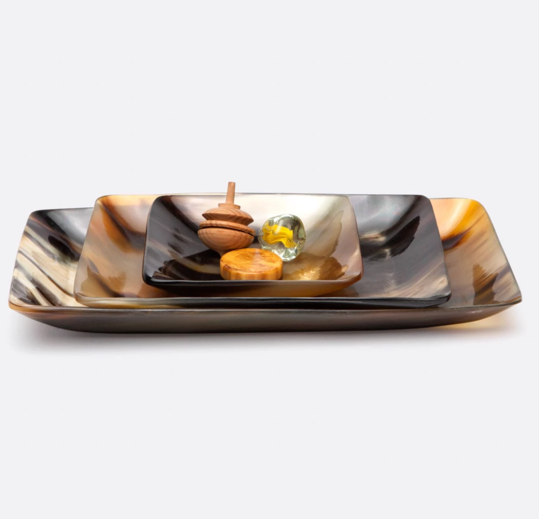 Pigeon & Poodle Horn Tray Rectangular (Available In 3 Sizes) Host/Hostess Pigeon & Poodle Horn Tray Rectangular (Available In 3 Sizes) Host/Hostess