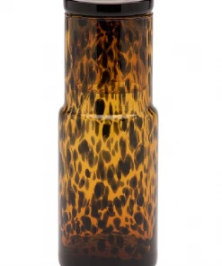 Pigeon & Poodle Bedside Carafe Cylinder Tortoise Shell Glass Host/Hostess
