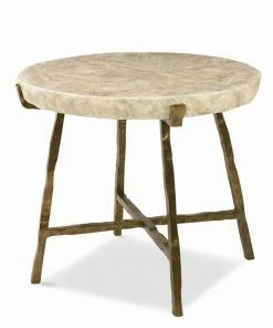Century Furniture SIDE TABLE STONE AND IRON