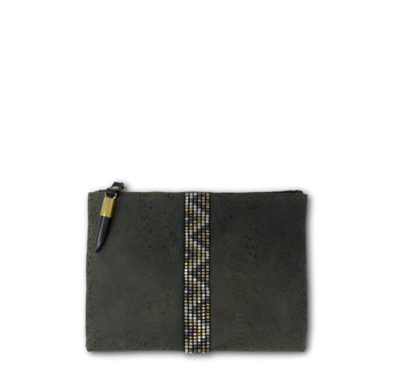 Kempton & Co Gifts By Occasion Small Python Olive Pouch Kempton & Co Gifts By Occasion Small Python Olive Pouch