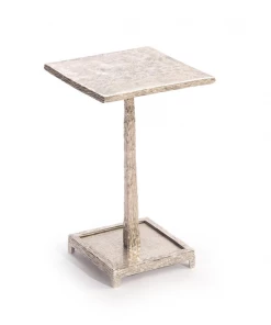 John Richard Side Tables MARTINI TABLE TEXTURED NICKEL