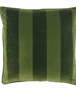 Signature Pillows Anthem Velvet Green Stripes Pillow