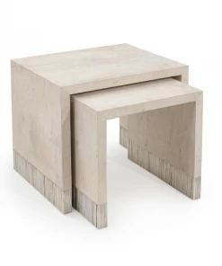 John Richard Side Tables NESTING TABLES GESSO FINISH