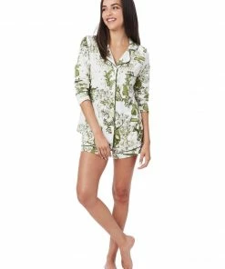 The Cat's Pajamas Gifts By Recipient Woodside Pima Knit Long-Sleeved Short Set (Available In 4 Sizes)