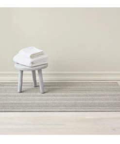 Chilewich Floormat Skinny Stripe Shag Mats Birch (Available In Sizes) Gifts By Occasion