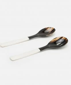 Serving Spoon 2-Piece Set Halette Mixed Black Natural By Blue Pheasant Gifts By Occasion