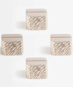 Gifts By Occasion Card Holder Silver Cube Zachary Tarnished By Blue Pheasant (Set Of 4)