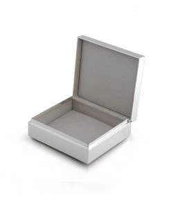 Addison Ross Box Hinged White & Silver (Square)