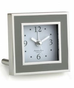 Addison Ross Alarm Clock Taupe Enamel (Square)