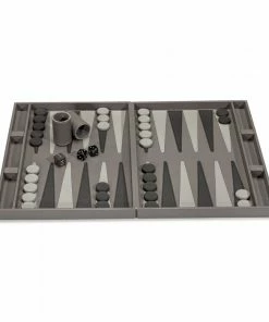 Interlude BACKGAMMON SET GREY LEATHER Gifts By Occasion